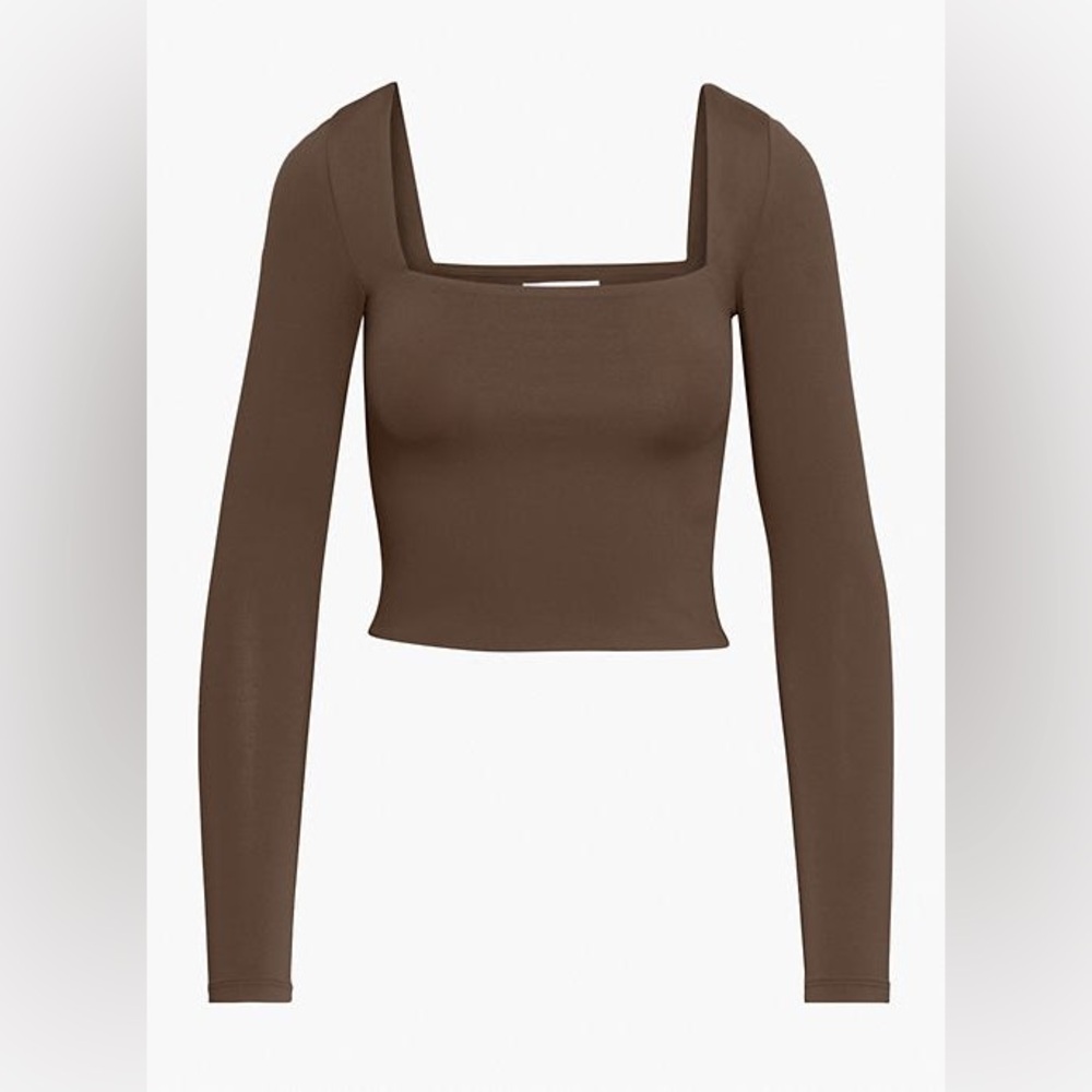 Aritzia Babaton Contour Squareneck Long Sleeve Coffee Bean Size: M